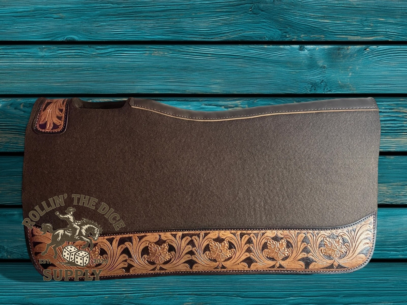 Felt Leather Tooled Saddle Pad