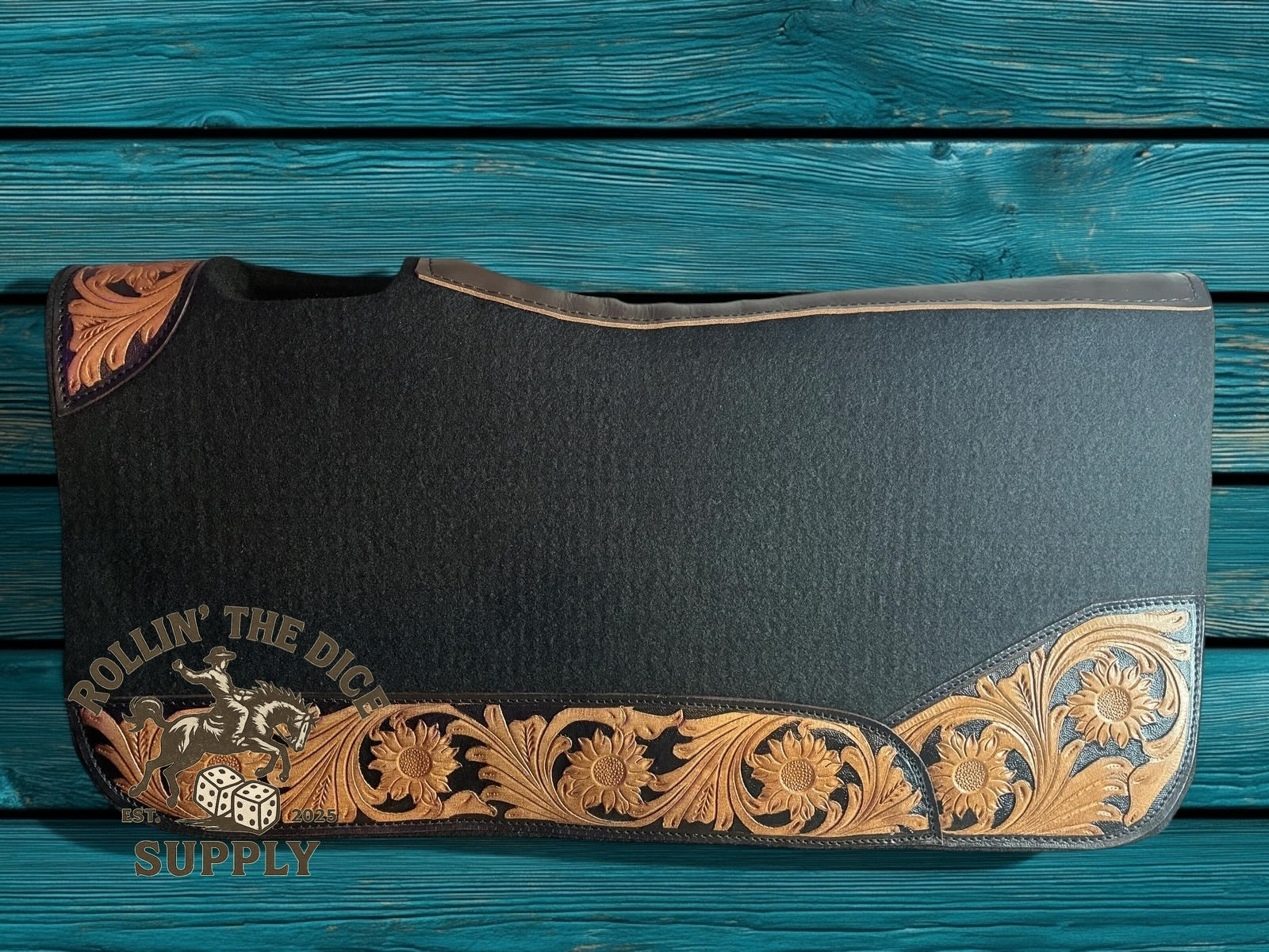 Felt Leather Tooled Saddle Pad