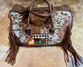 Genuine Leather Cowhide Hair on Duffle Bag