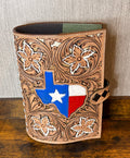 Genuine Leather Bible Cover hand tooled State of Texas