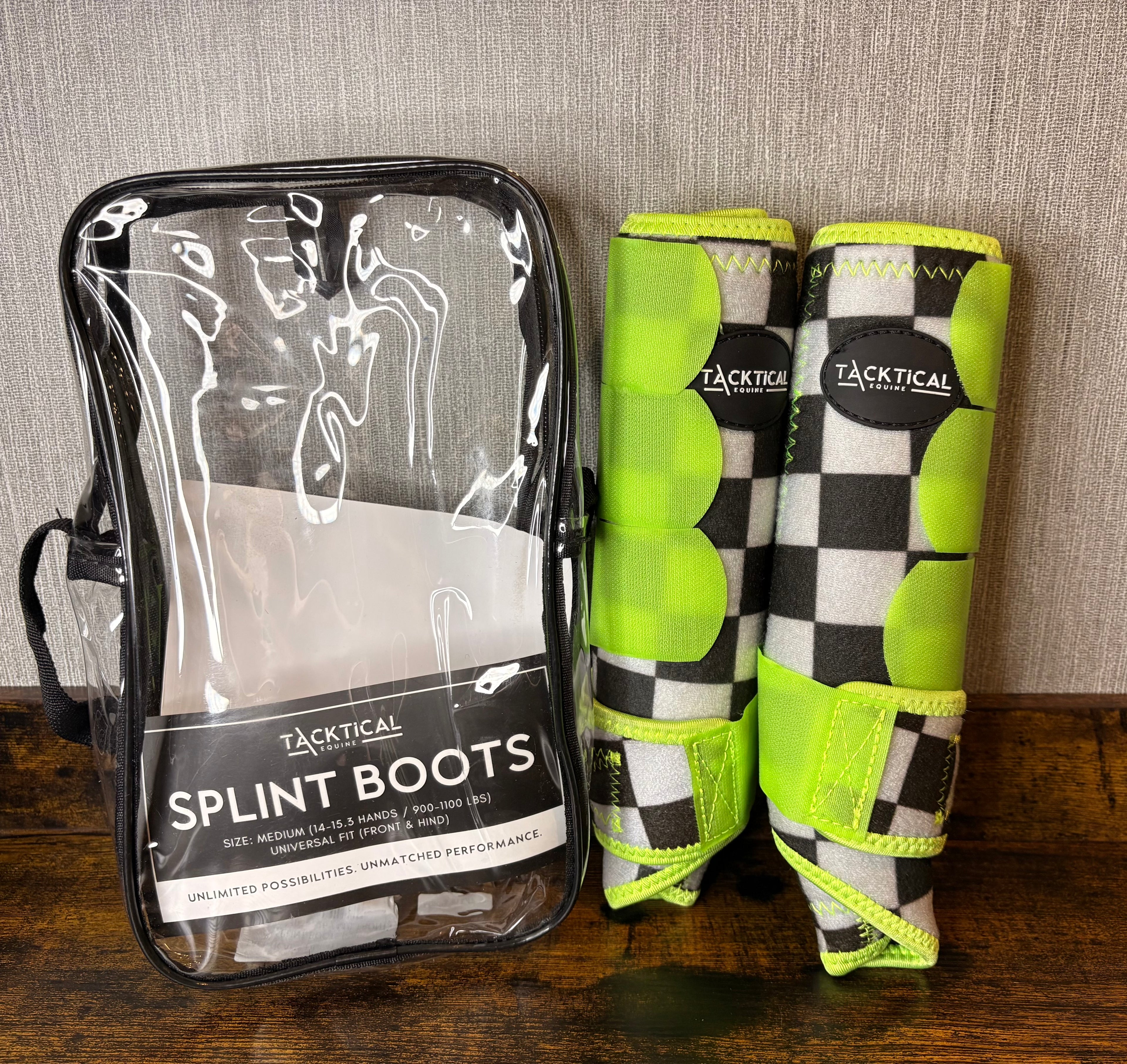 Tacktical Finish Line & Lime Splint Boots M/L Fronts