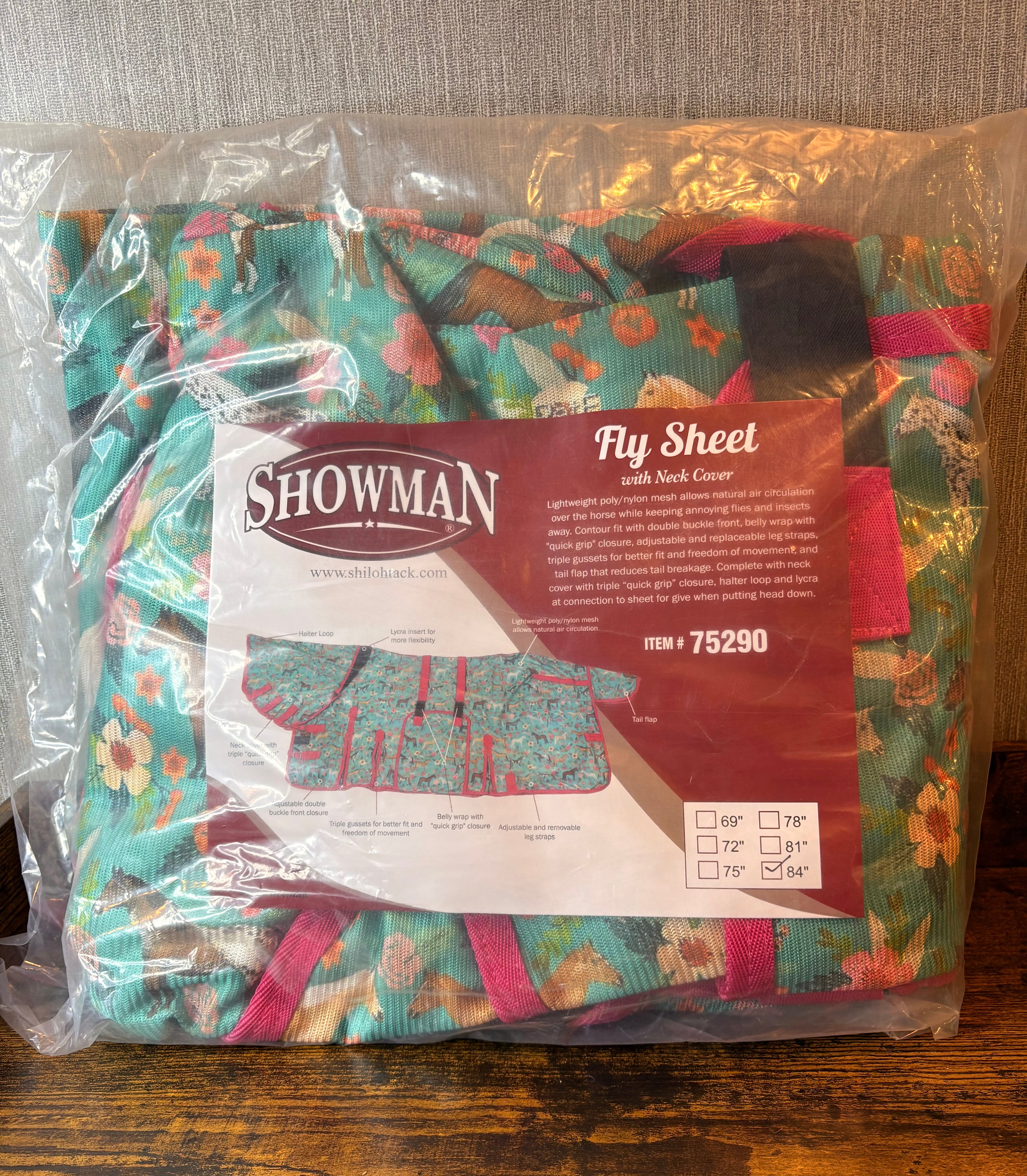 Pony Posies Fly Sheet with Neck and Tail Cover 84”